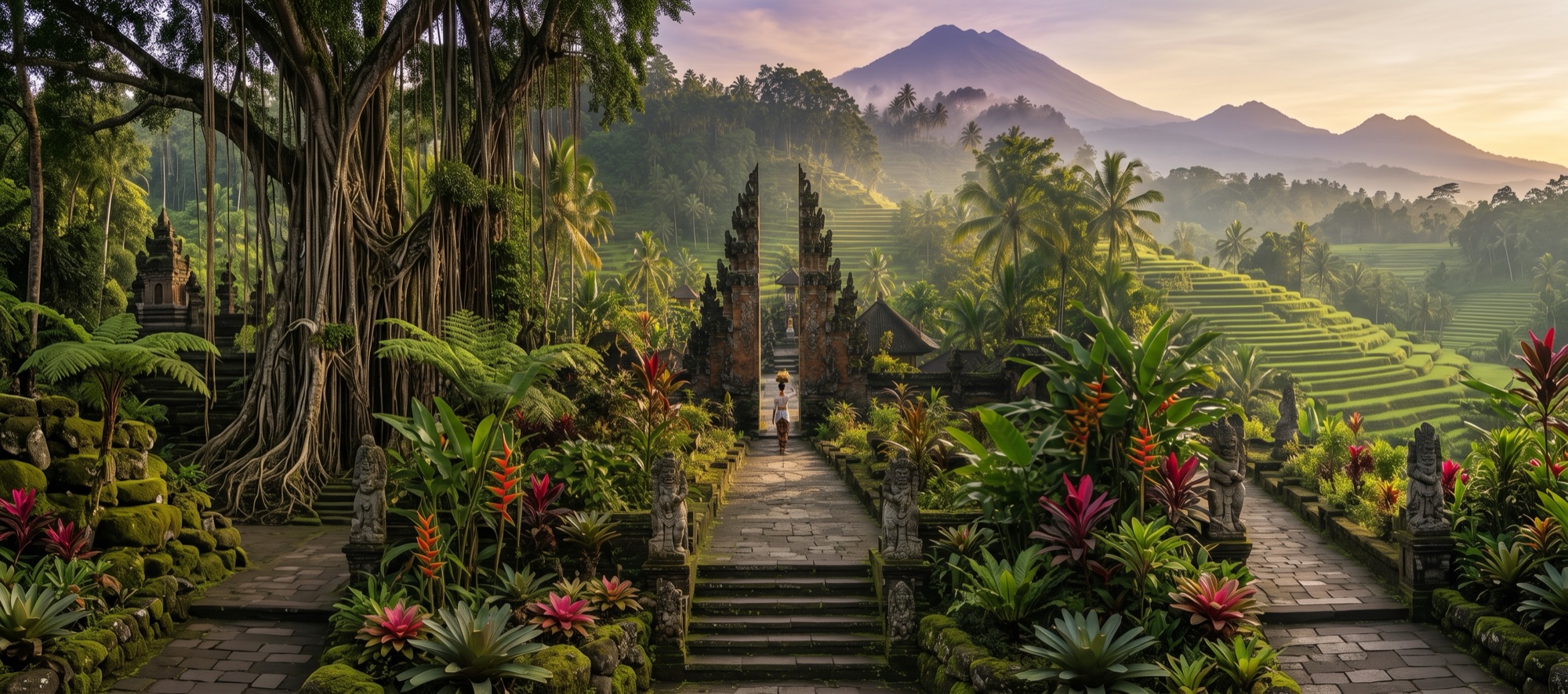 A green Indonesian landscape on the composed route