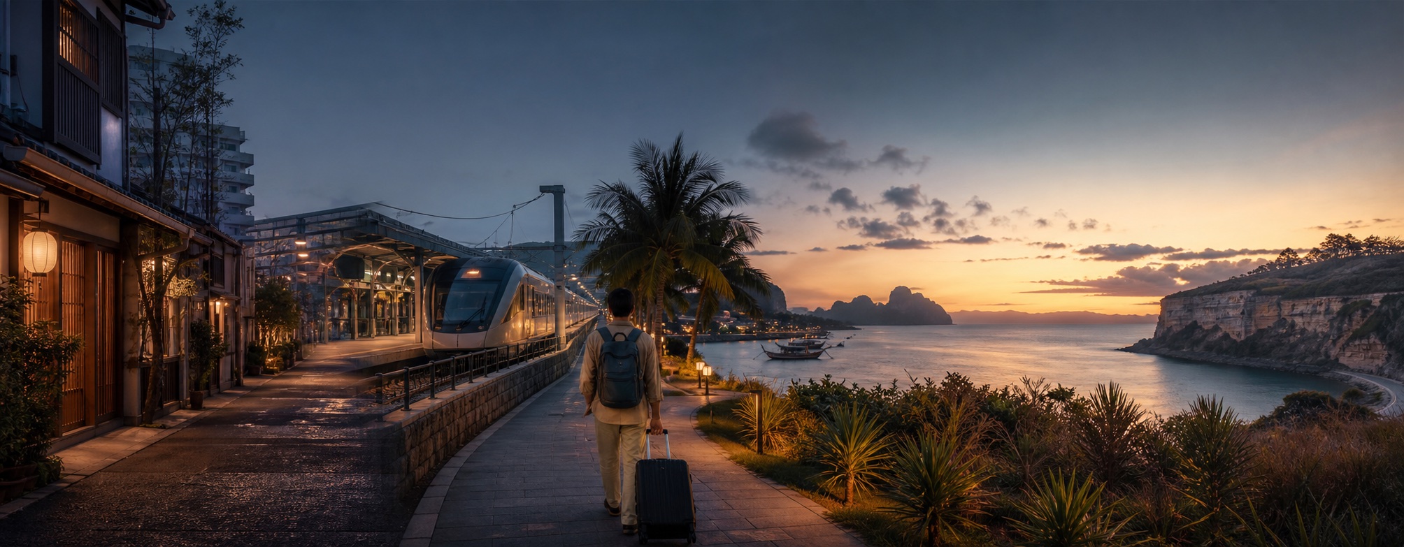 International rail and coastal journey across Asia-Pacific