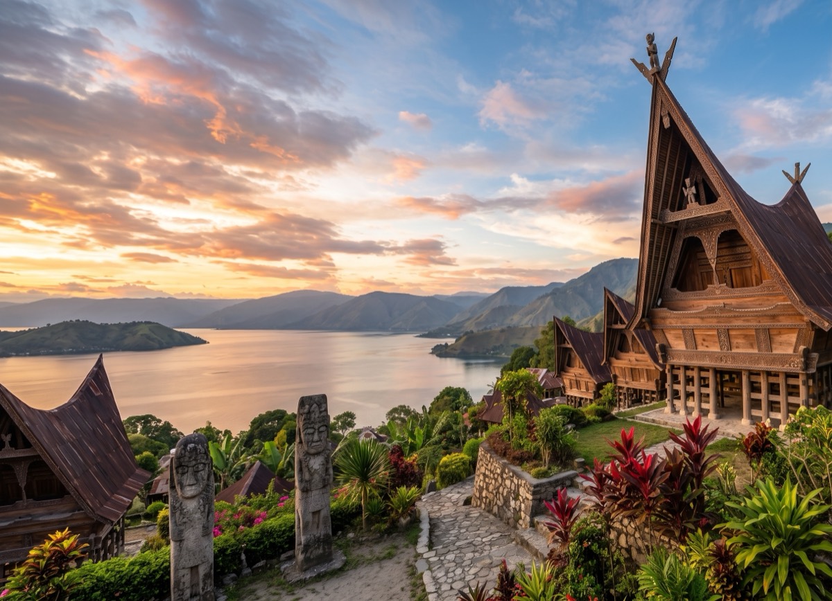 Boat on Lake Toba